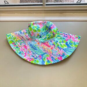 New Lilly Pulitzer Catch The Wave Multi Hat Beach Sun NWT